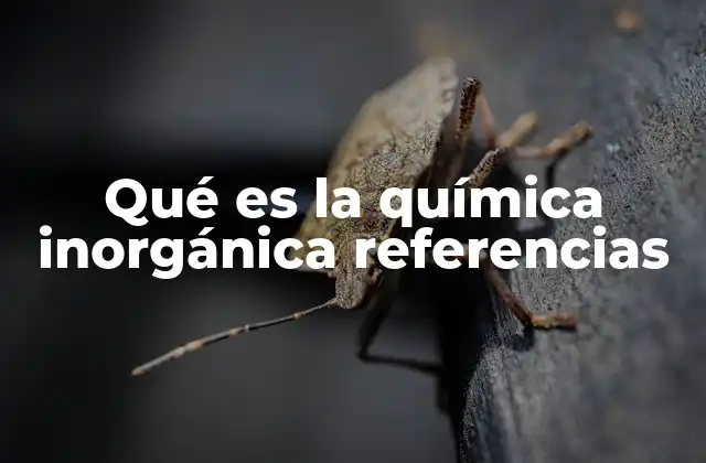 Qué es la Química Inorgánica Referencias