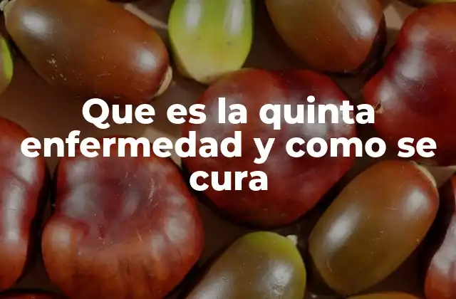 Que es la Quinta Enfermedad y como Se Cura