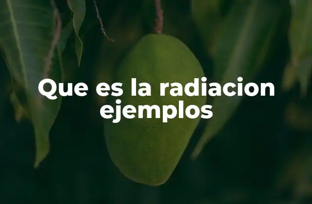 Que es la Radiacion Ejemplos