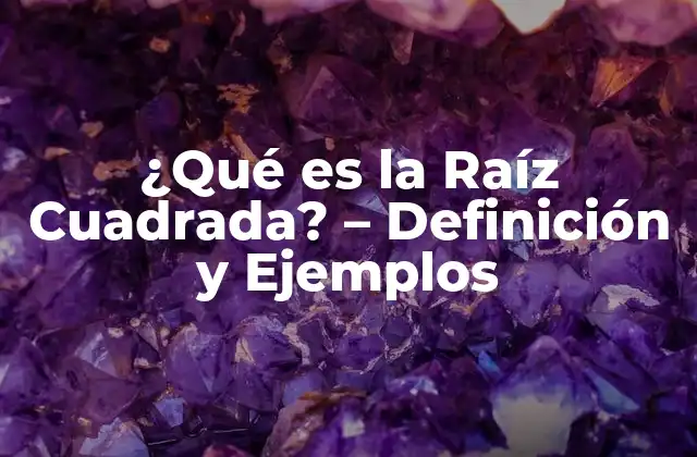 ¿qué es la Raíz Cuadrada? - Definición y Ejemplos 2 Definición de Raíz Cuadrada