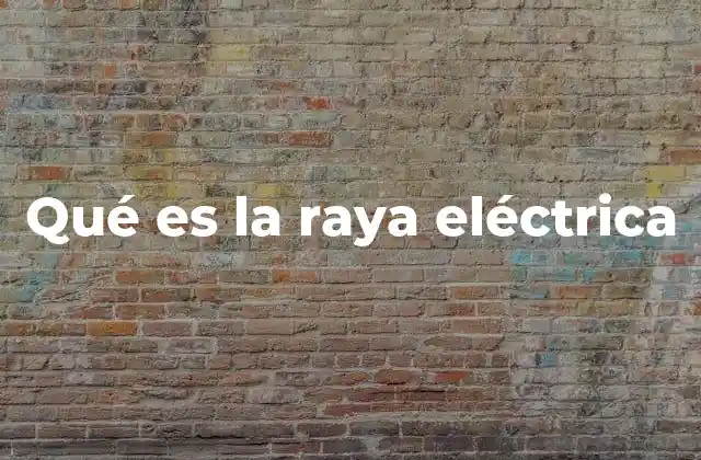 Qué es la Raya Eléctrica