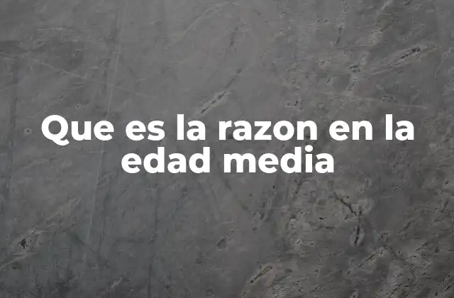 Que es la Razon en la Edad Media