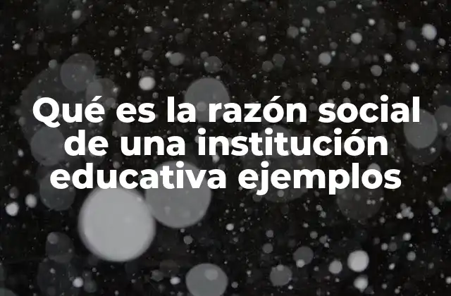 Qué es la Razón Social de una Institución Educativa Ejemplos