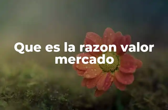 Que es la Razon Valor Mercado