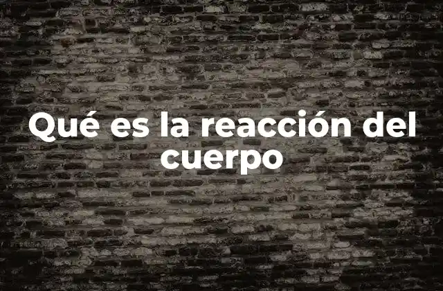 Qué es la Reacción Del Cuerpo