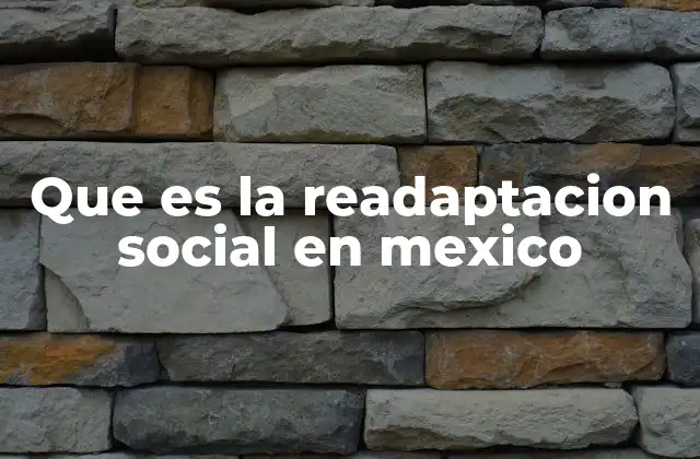 Que es la Readaptacion Social en Mexico