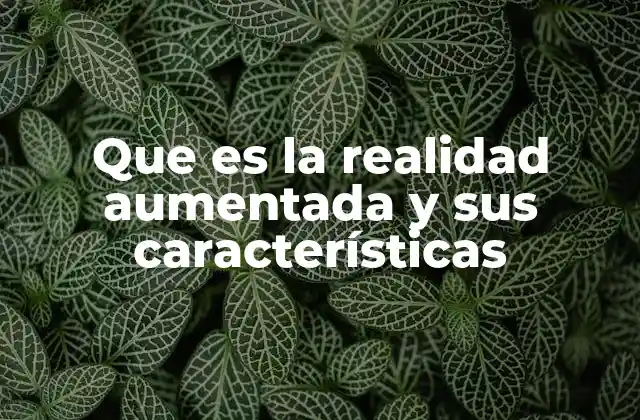 Que es la Realidad Aumentada y Sus Características