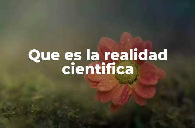 Que es la Realidad Cientifica