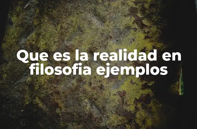 Que es la Realidad en Filosofia Ejemplos