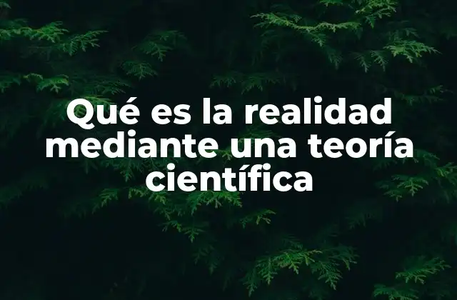 Qué es la Realidad mediante una Teoría Científica 2 Cómo las teorías científicas modelan nuestra comprensión del mundo