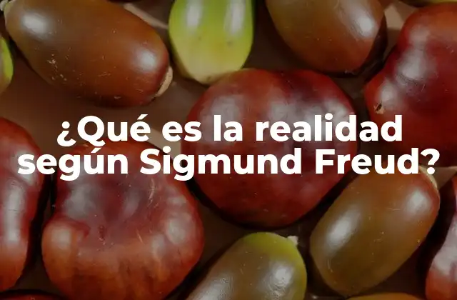 ¿qué es la Realidad según Sigmund Freud?