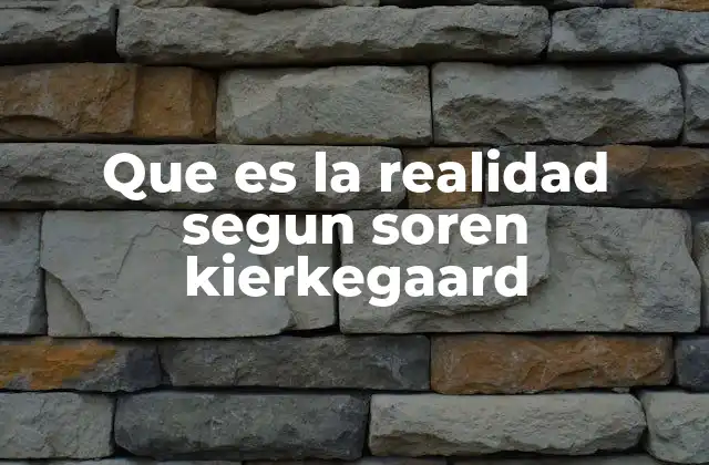 Que es la Realidad Segun Soren Kierkegaard