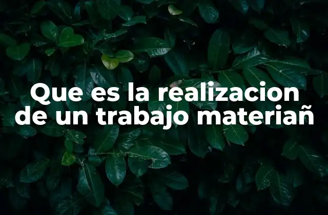 Que es la Realizacion de un Trabajo Materiañ