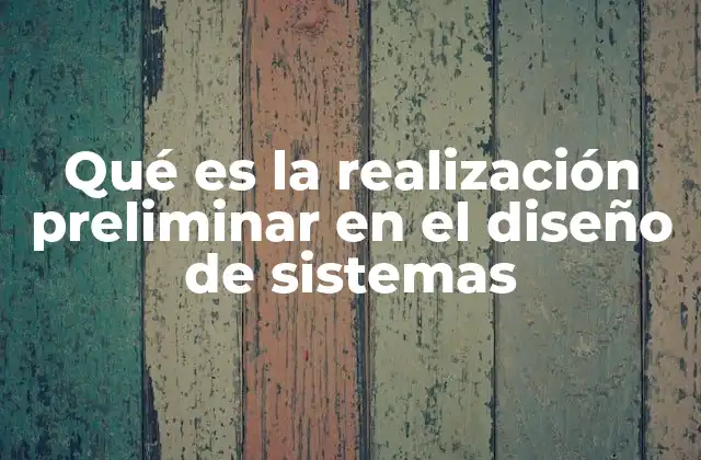 Qué es la Realización Preliminar en el Diseño de Sistemas