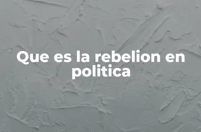 Que es la Rebelion en Politica