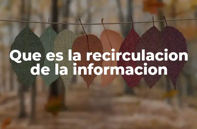 Que es la Recirculacion de la Informacion