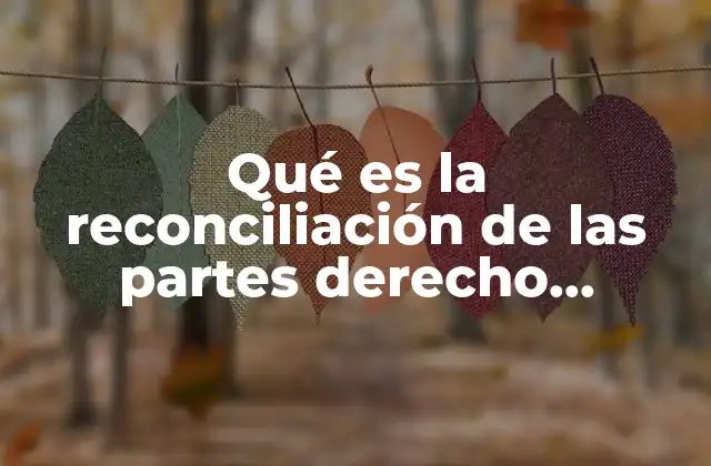 Qué es la Reconciliación de las Partes Derecho Procesal