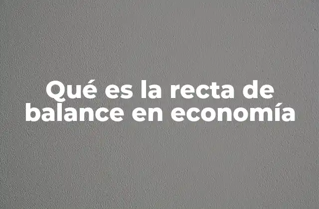Qué es la Recta de Balance en Economía