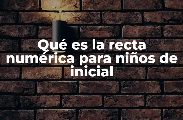 Qué es la Recta Numérica para Niños de Inicial