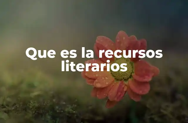 Que es la Recursos Literarios