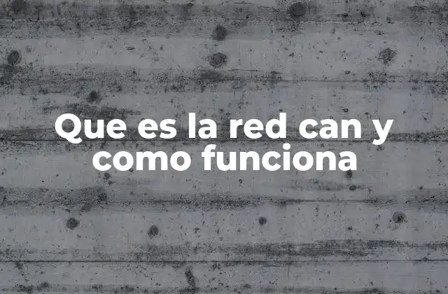 Que es la Red Can y como Funciona