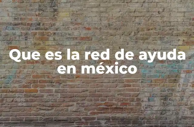 Que es la Red de Ayuda en México