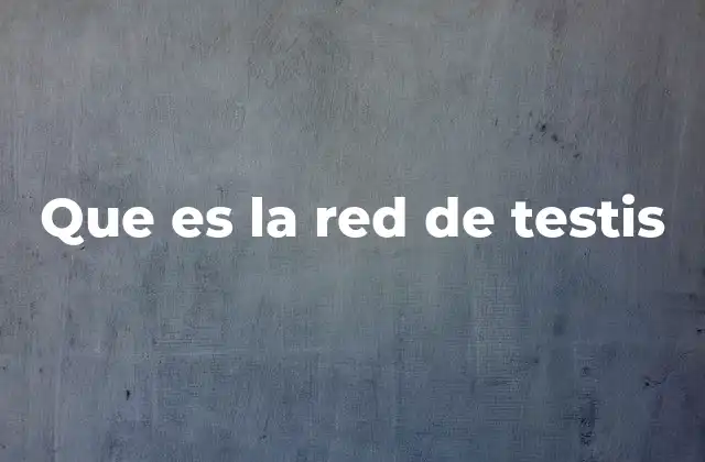 Que es la Red de Testis