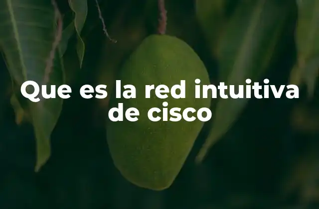Que es la Red Intuitiva de Cisco