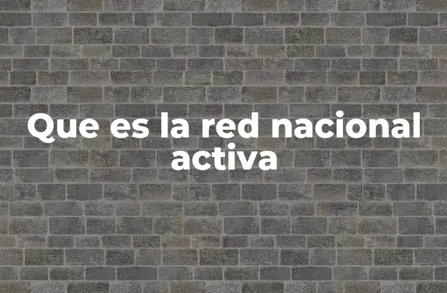 Que es la Red Nacional Activa