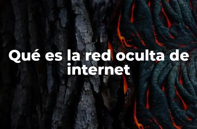 Qué es la Red Oculta de Internet