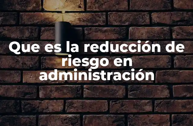 Que es la Reducción de Riesgo en Administración