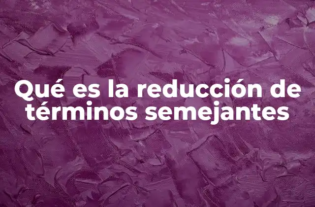 Qué es la Reducción de Términos Semejantes