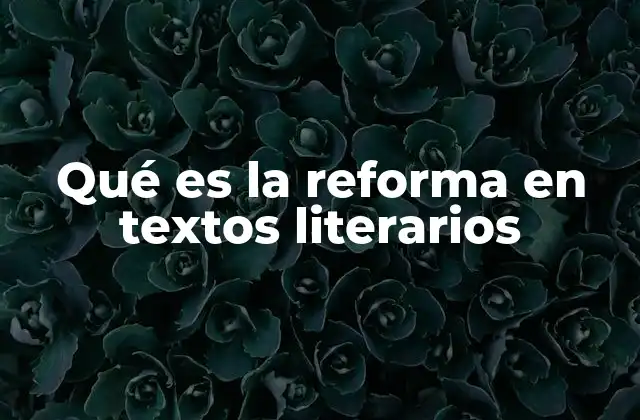 Qué es la Reforma en Textos Literarios