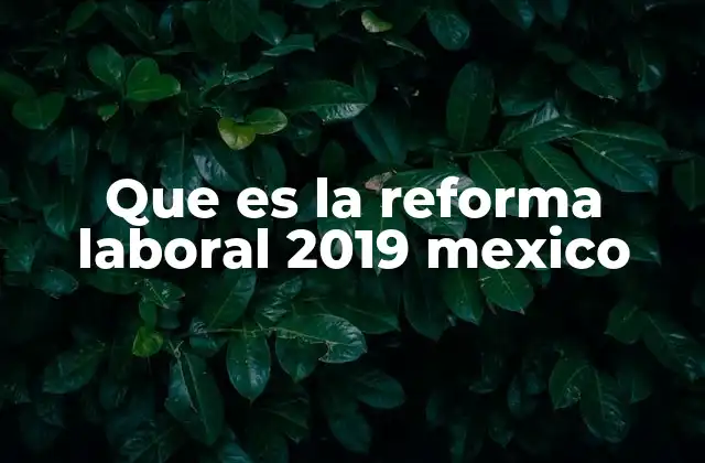 Que es la Reforma Laboral 2019 Mexico