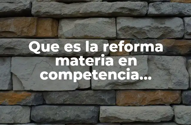 Que es la Reforma Materia en Competencia Económica
