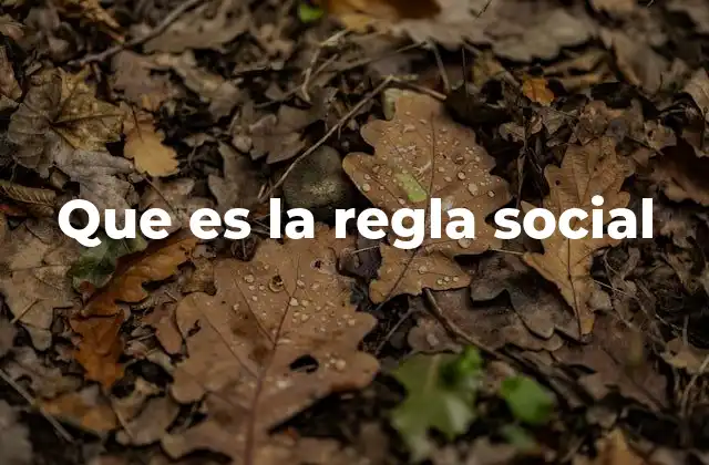 Que es la Regla Social