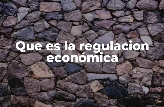 Que es la Regulacion Económica