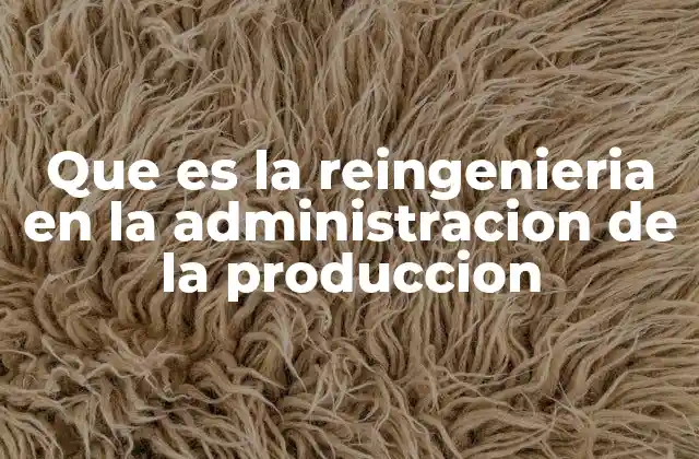 Que es la Reingenieria en la Administracion de la Produccion