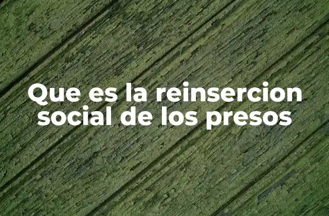 Que es la Reinsercion Social de los Presos