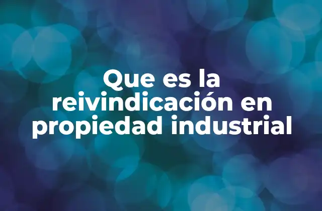 Que es la Reivindicación en Propiedad Industrial
