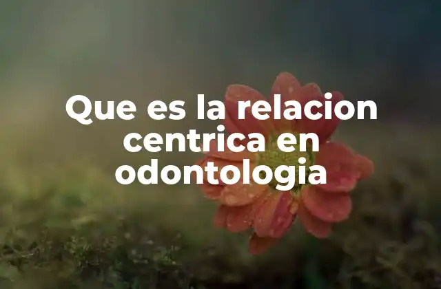 Que es la Relacion Centrica en Odontologia