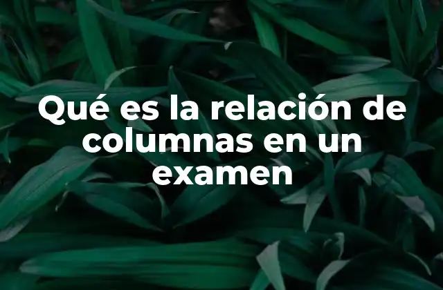 Qué es la Relación de Columnas en un Examen 2 El funcionamiento de las preguntas de emparejamiento en exámenes