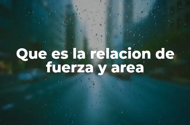 Que es la Relacion de Fuerza y Area
