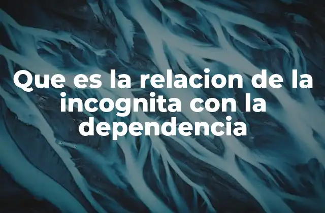 Que es la Relacion de la Incognita con la Dependencia
