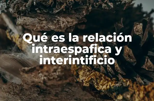 Qué es la Relación Intraespafica y Interintificio