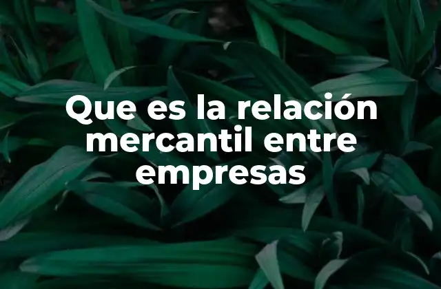 Que es la Relación Mercantil entre Empresas