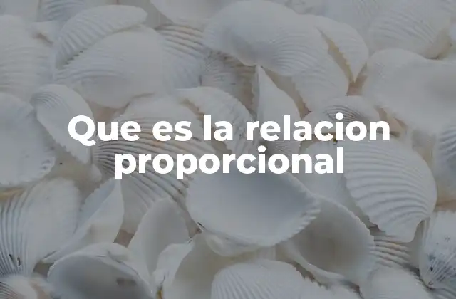 Que es la Relacion Proporcional