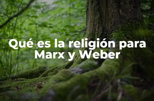 Qué es la Religión para Marx y Weber