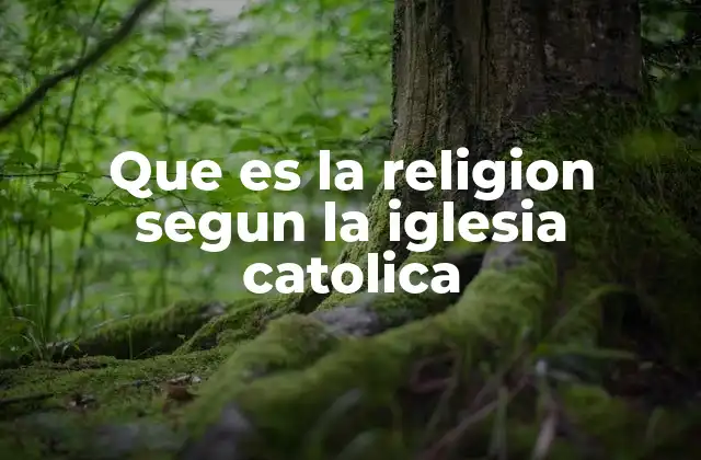 Que es la Religion Segun la Iglesia Catolica