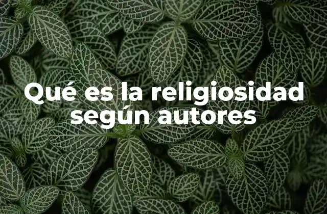 Qué es la Religiosidad según Autores